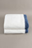 Picture of Koza Home Twin Soft Cotton Double Blanket Blue Cream 200 x 220 5009A Double
