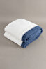 Picture of Koza Home Twin Soft Cotton Double Blanket Blue Cream 200 x 220 5009A Double