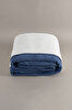 Picture of Koza Home Twin Soft Cotton Double Blanket Blue Cream 200 x 220 5009A Double