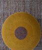Picture of Koza Home Fluffy Knitted Pouf Mustard 8003 50 x 50