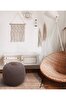 Picture of Koza Home Fluffy Knitted Pouf Brown 8006 50 x 50
