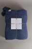 Picture of Koza Home Miel Indigo Edge Pompom Double Blanket 200x220 37115 Double