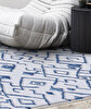Picture of Koza Halı Maze Flux Blue Patterned Plush Carpet 7451 80 x 150