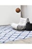 Picture of Koza Halı Maze Tile Navy Patterned Plush Carpet 7452 80 x 150