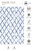 Picture of Koza Halı Maze Tile Navy Patterned Plush Carpet 7452 80 x 150