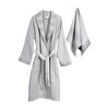 Picture of Koza Home Limira 2 Piece Set Gray Cotton 1 Bathrobe SM 1 Dowry Towel 50x90 2232 SM