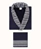 Picture of Koza Home Limira Set of 2 Navy Blue Cotton 1 Bathrobe L-XL 1 Dowry Towel 50x90 2236 L-XL