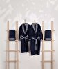 Picture of Koza Home Limira Set of 4 Navy Blue Cotton 2 Bathrobes (1 SM)-(1 L-XL) 2 Dowry Towels 50x90 2241 SML-XL