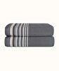 Picture of Koza Home Limira 2-Pack Anthracite Face Dowry Towel 50x90 2244 50 x 90