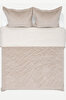 Picture of Koza Home Elite Beige Velvet Double Bedspread 230x250 2 Pillow 50x70 5023 230 x 250