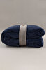Picture of Koza Home Elite Navy Blue Velvet Double Bedspread 230x250 2 Pillow 50x70 5024 230 x 250