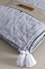 Picture of Koza Home Stella Navy Blue Double Bedspread with Diamond Pattern 230x250 2 Pillow 50x70 5030 230 x 250
