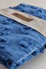 Picture of Koza Home Sitra Navy Blue Double Tasseled Bedspread 230x250 2 Pillow 50x70 5034 230 x 250