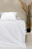 Picture of Koza Home Dave Gray Mother of Pearl Buttoned Double Duvet Cover Set 200x220 4 Pillows 5042 200 x 220