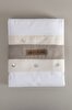 Picture of Koza Home Dave Ivory Mother of Pearl Buttoned Double Duvet Cover Set 200x220 4 Pillows 5043 200 x 220