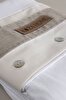 Picture of Koza Home Dave Ivory Mother of Pearl Buttoned Double Duvet Cover Set 200x220 4 Pillows 5043 200 x 220