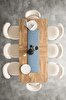 Picture of Koza Home Cesta Handmade Knitted Turquoise Cornered Runner 37x136 4004 37 x 136