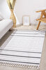 Picture of Koza Carpet Malta Scandinavian Cream Black Carpet Living Room Bedroom Hallway Kitchen Machine Rug 33405A 60 x 100