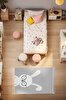 Picture of Koza Carpet Sparkle Gray Cream Rabbit Figured Animal Figured Children's Room Carpet 133x190 33449A 133 x 190