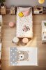 Picture of Koza Carpet Sparkle Cream Brown Cute Bear Figured Animal Figured Children's Room Carpet 133x190 33450A 133 x 190