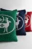 Picture of Koza Home Destino Blue New Year Christmas Deer Patterned Square Cushion Cover 45x45 2027 45 x 45