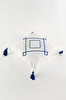 Picture of Koza Home Craft Blue Diamond Slice Patterned Tassel Beaded Fiber Filled Cushion 43 x 43 35303A 43 x 43