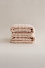 Picture of Koza Home Ivory Salmon Border Micro Fiber 100% Cotton 2-Piece Bath Towel Set 50 X 90 - 70 X 140 1103A 50 x 90 - 70 x 140