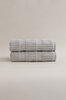 Picture of Koza Home Ivory Gray Border Micro Fiber 100% Cotton 2-Piece Hand Face Towel Set 50 X 90 - 50 X 90 1108A 50 x 90 - 50 90