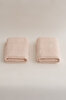 Picture of Koza Home Ivory Salmon Border Micro Fiber 100% Cotton 2-Piece Hand Face Towel Set 50 X 90 - 50 X 90 1109A 50 x 90 - 50 90