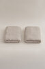 Picture of Koza Home Ivory Beige Bordered Micro Fiber 100% Cotton 2-Piece Hand Face Towel Set 50 X 90 - 50 X 90 1110A 50 x 90 - 50 90