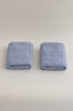 Picture of Koza Home Ivory Blue Border Micro Fiber 100% Cotton 2-Piece Hand Face Towel Set 50 X 90 - 50 X 90 1112A 50 x 90 - 50 90