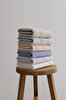 Picture of Koza Home Ivory Blue Border Micro Fiber 100% Cotton 2-Piece Hand Face Towel Set 50 X 90 - 50 X 90 1112A 50 x 90 - 50 90