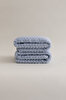 Picture of Koza Home Ivory Blue Embossed Textured Micro Fiber 100% Cotton 2-Piece Bath Towel Set 50 X 90 - 70 X 140 1118A 50 x 90 - 70 x 140