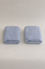 Picture of Koza Home Ivory Blue Embossed Textured Micro Fiber 100% Cotton 2-Piece Bath Towel Set 50 X 90 - 70 X 140 1118A 50 x 90 - 70 x 140