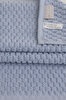 Picture of Koza Home Ivory Blue Embossed Textured Micro Fiber 100% Cotton 2-Piece Bath Towel Set 50 X 90 - 70 X 140 1118A 50 x 90 - 70 x 140
