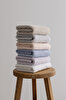 Picture of Koza Home Ivory Blue Embossed Textured Micro Fiber 100% Cotton 2-Piece Bath Towel Set 50 X 90 - 70 X 140 1118A 50 x 90 - 70 x 140