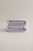 Picture of Koza Home Ivory Lilac Corduroy Micro Fiber 100% Cotton 2-Piece Bath Towel Set 50 X 90 - 70 X 140 1129A 50 90 - 70 x 140