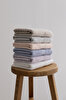 Picture of Koza Home Ivory Blue Corduroy Micro Fiber 100% Cotton 2-Piece Bath Towel Set 50 X 90 - 70 X 140 1130A 50 90 - 70 x 140