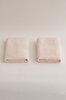 Picture of Koza Home Ivory Salmon Corduroy Micro Fiber 100% Cotton 2-Piece Hand Face Towel Set 50 X 90 - 50 X 90 1133A 50 x 90 - 50 90