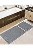 Picture of Koza Home Medea Gray 2-Piece Cotton Square Patterned Bathroom Mat Set 60x100 60x50 8596 60 x 100-60 x 50