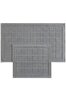 Picture of Koza Home Medea Gray 2-Piece Cotton Square Patterned Bathroom Mat Set 60x100 60x50 8596 60 x 100-60 x 50