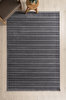 Picture of Koza Halı Stripe Anthracite Rug Non-Slip Base Living Room Living Room Entrance Carpet 33010A 60 x 100