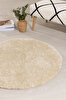 Picture of Koza Home Douro Shaggy Bath Mat Beige Non-Slip Base Circle 80 x 80 cm 80 x 80