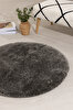 Picture of Koza Home Douro Shaggy Bath Mat Smoke Non-Slip Base Circle 100 x 100 cm 100 x 100