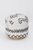 Picture of Koza Home Bliss Black Ethnic Patterned Cream Pouf 45 XH 42 Cm 4281 45 x 42