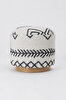 Picture of Koza Home Bliss Black Ethnic Patterned Cream Pouf 45 XH 42 Cm 4281 45 x 42