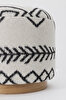 Picture of Koza Home Bliss Black Ethnic Patterned Cream Pouf 45 XH 42 Cm 4281 45 x 42