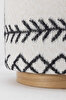 Picture of Koza Home Bliss Black Ethnic Patterned Cream Pouf 45 XH 42 Cm 4281 45 x 42