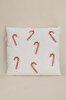 Picture of Koza Home Charm Candy Cane Embroidered Cream Cushion 45X45 35255A 45 x 45