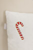 Picture of Koza Home Charm Candy Cane Embroidered Cream Cushion 45X45 35255A 45 x 45